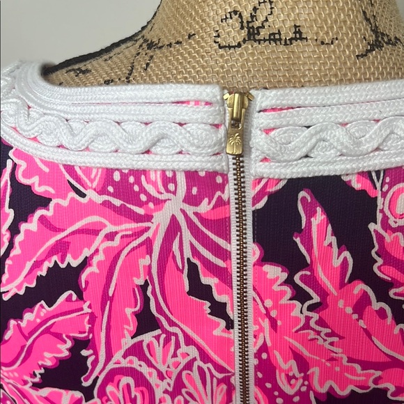 Lilly Pulitzer Gabby shift dress pink white navy Sleeveless Dress size 16 - Picture 6 of 8